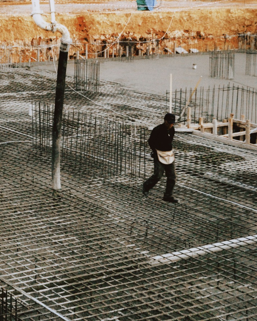 Ready-Mix Concrete Pumping onto Rebar Foundation Slab Richmond