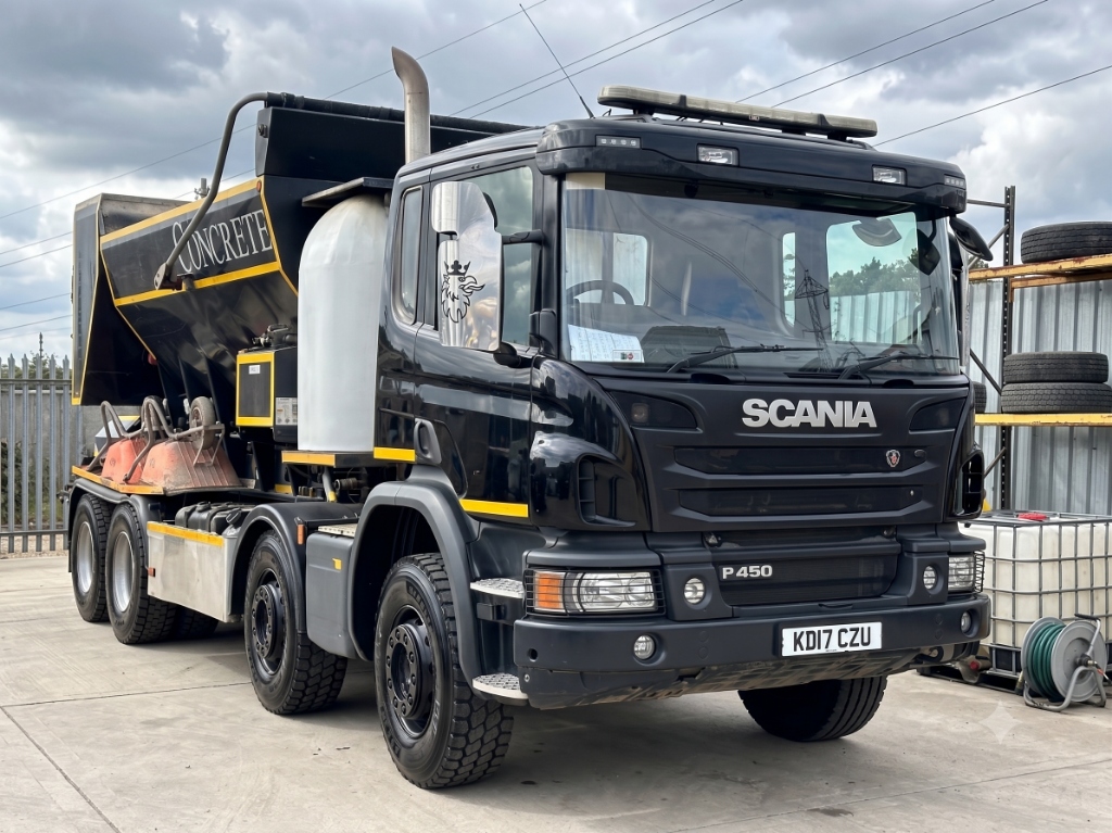 Black Scania volumetric ready-mixed concrete Mixer Truck Richmond